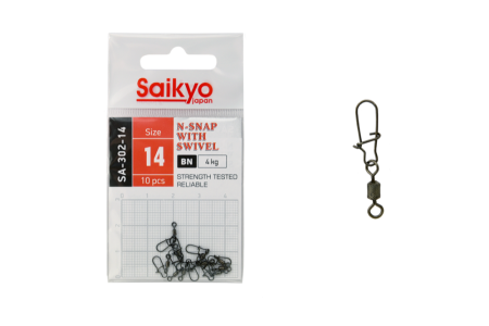 Купить Вертлюг с застежкой Saikyo SA-302-14 - 10 шт арт. SA-302-14