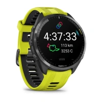 Купить GARMIN FORERUNNER 965, Carbon Grey DLC Titanium Bezel with Black Case and Amp Yellow/Black Silicone Band  010-02809-82 арт. 010-02809-82