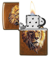 Купить Зажигалка ZIPPO Polygonal Lion с покрытием Toffee™, латунь/сталь, медная, матовая, 38x13x57 мм арт. 29865
