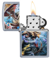Купить Зажигалка ZIPPO Anne Stokes с покрытием Street Chrome™, латунь/сталь, серебристая, 38x13x57 мм арт. 49104