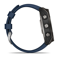 Купить Garmin quatix® 8 - 51 мм, AMOLED, Sapphire, Titanium, синий силиконовый ремешок арт. 010-02905-91