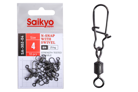 Купить Вертлюг с застежкой Saikyo SA-302-04 - 10 шт (25кг) арт. SA-302-04