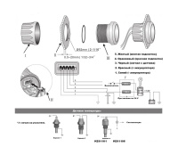 Купить Указатель температуры масла 50-150 гр.; белый циферблат; нержавеющий ободок; д. 52 мм арт. JMV00279_KY14102