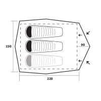 Купить Миниатюрная палатка Trimm Alfa D, зеленый 2+1, ALFAD арт. ALFAD