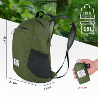 Купить Рюкзак компактный Naturehike 18L NH17A012-B Ultra-Light зеленый арт. 6976507663762