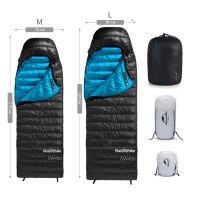 Купить Мешок спальный Naturehike CW400 NH18C400-D с утиным пухом, размер L, черный арт. 6927595794548