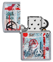 Купить Зажигалка ZIPPO Anarchy Design с покрытием Street Chrome™, латунь/сталь, серебристая, 38x13x57 мм арт. 49662