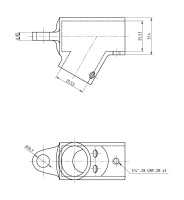 Купить Тройник леера 1" (25;4 мм); 60 град с петлей арт. 66120_Kof