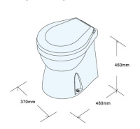 Купить Унитаз судовой 460х480, в комплекте с электр.помпой 12В (нов) арт. 29931