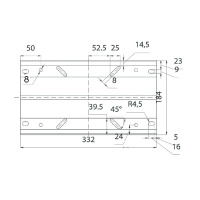 Купить Переходник-основание сидений продольно-скользящий 332х184 мм арт. C12593