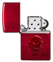 Купить Зажигалка ZIPPO Doom с покрытием Candy Apple Red, латунь/сталь, красная, глянцевая, 38x13x57 мм арт. 21186