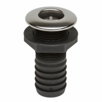 Купить Разъем водосброса пластиковый с крышкой из нержавеющей стали и обратным клапаном под шланг 38 мм, черный арт. BS3521