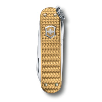 Купить Нож-брелок VICTORINOX Classic SD Precious Alox "Brass Gold", 58 мм, 5 функций, золотистый арт. 0.6221.408G