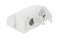 Купить Разъем USB 5В 2.1А и прикуриватель для крепления на приборную панель, белый (упаковка из 10 шт.) арт. AS242PUW_pkg_10