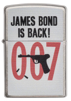 Купить Зажигалка ZIPPO James Bond 007™ с покрытием Brushed Chrome, латунь/сталь, серебристая, 36x12x56 мм арт. 29563