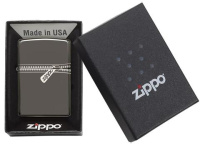 Купить Зажигалка ZIPPO Classic с покрытием Black Ice ®, латунь/сталь, чёрная, глянцевая, 38x13x57 мм арт. 21088