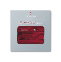 Купить Швейцарская карточка VICTORINOX SwissCard Classic, 10 функций, полупрозрачная чёрная арт. 0.7133.T3