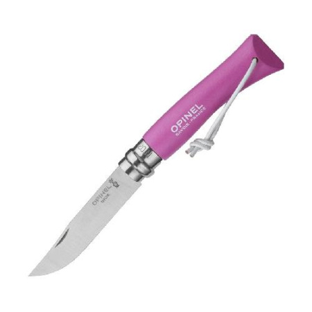 Купить Нож Opinel №7 Trekking, нержавеющая сталь, кожаный темляк, розовый, 001791 арт. 001791