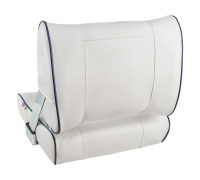 Купить Кресло мягкое с перекидной спинкой белого цвета и синим кантом арт. 1042048