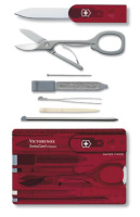 Купить Швейцарская карточка VICTORINOX SwissCard Classic, 10 функций, полупрозрачная красная арт. 0.7100.T