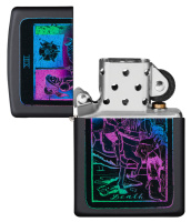 Купить Зажигалка ZIPPO Tarot Card с покрытием Black Matte, латунь/сталь, чёрная, матовая, 38x13x57 мм арт. 49698
