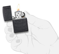 Купить Зажигалка ZIPPO Tone on Tone Design с покрытием Black Matte, латунь/сталь, чёрная, 38x13x57 мм арт. 29989