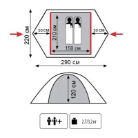 Купить Палатка Tourist 2 (песочный) арт. TLT-004.06