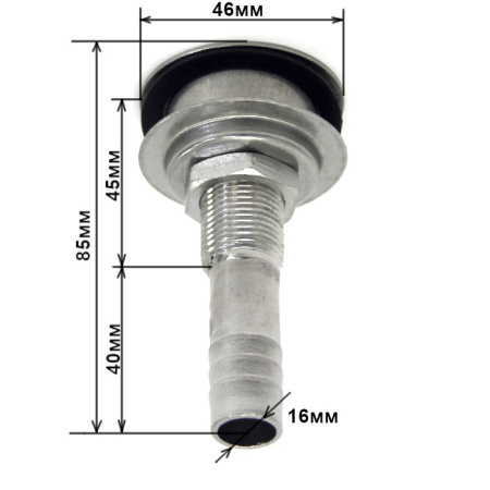 Купить Горловина вентиляционная 16 мм, прямая арт. 28790