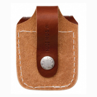 Купить Чехол ZIPPO для широкой зажигалки, кожа, с кожаным фиксатором на ремень, коричневый, 57x30x75 мм арт. LPLB