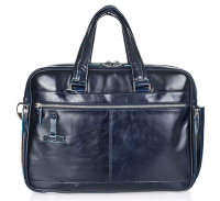 Купить Сумка Piquadro Blue Square, синяя, 30,5x41x16 см арт. CA2765B2/BLU2