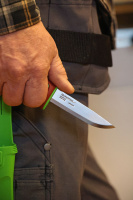 Купить Нож Morakniv Basic 511 лимитированный 2024 углеродистая сталь, пласт. ручка (терракотовая) зеленая вставка, 14281 арт. 14281