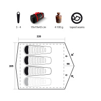 Купить Палатка Trimm HUDSON, зеленый 3+1, 44132 арт. 44132