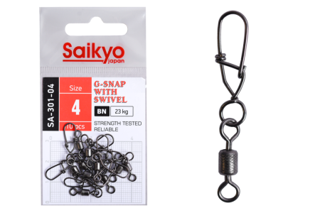 Купить Вертлюг с застежкой Saikyo SA-301-04 - 10 шт (23кг) арт. SA-301-04