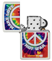 Купить Зажигалка ZIPPO Woodstock® с покрытием White Matte, латунь/сталь, белая, матовая, 38x13x57 мм арт. 49013