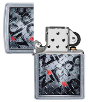 Купить Зажигалка ZIPPO Diamond с покрытием Street Chrome™, латунь/сталь, серебристая, матовая, 38x13x57 мм арт. 29838