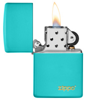 Купить Зажигалка ZIPPO Classic с покрытием Flat Turquoise, латунь/сталь, бирюзовая, глянцевая, 38x13x57 мм арт. 49454ZL