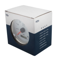 Купить Тахометр 0-8000 об/мин со счетчиком моточасов делитель 1-10, белый циферблат, нержавеющий ободок арт. JMV00252_KY07107