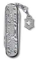 Купить Нож-брелок Victorinox Classic Brilliant Damast, 58 мм, 5 функций, серебристый арт. 0.6221.34