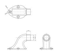 Купить Стойка поручня концевая под трубу 1" (25 мм); высота 44 мм арт. 66149_Kof
