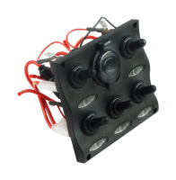 Купить Панель бортового питания 5 переключателей, разъем прикуриватель, индикация (упаковка из 24 шт.) арт. C91341LED_pkg_24