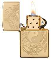 Купить Зажигалка ZIPPO Classic с покрытием High Polish Brass, латунь/сталь, золотистая, 38x13x57 мм арт. 49024