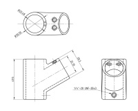 Купить Тройник леера 7/8" (22;2 мм); 60 град арт. 66093_Kof