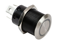 Купить Кнопка с фиксацией, подсветка белая, 12 В, 20А, 19мм (упаковка из 10 шт.) арт. PB4411TLW_pkg_10