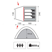 Купить Tramp кемпинговая палатка Bell 3 V2, зеленый арт. TRT-80