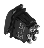 Купить Переключатель двухпозиционный (ON)-ON 12В/16А 6Р с подсветкой без фиксации 1 положения арт. AES111855M