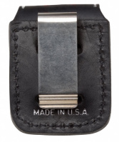 Купить Чехол Zippo для зажигалки из натуральной кожи с клипом, черный, 57х30x75 мм арт. LPCBK