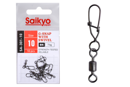 Купить Вертлюг с застежкой Saikyo SA-301-10 - 10 шт (7кг) арт. SA-301-10