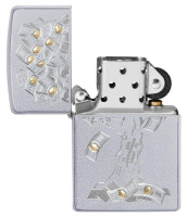 Купить Зажигалка ZIPPO Money Tree Design с покрытием Satin Chrome, латунь/сталь, серебристая, 38x13x57 мм арт. 29999