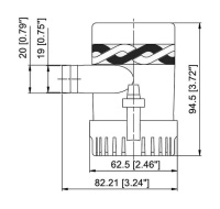 Купить Помпа осушительная; 12 В; 500GPH (1892.5 л/ч) арт. 1001612