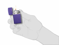Купить Зажигалка ZIPPO Slim® с покрытием Purple Matte, латунь/сталь, фиолетовая, матовая, 29x10x60 мм арт. 1637ZL